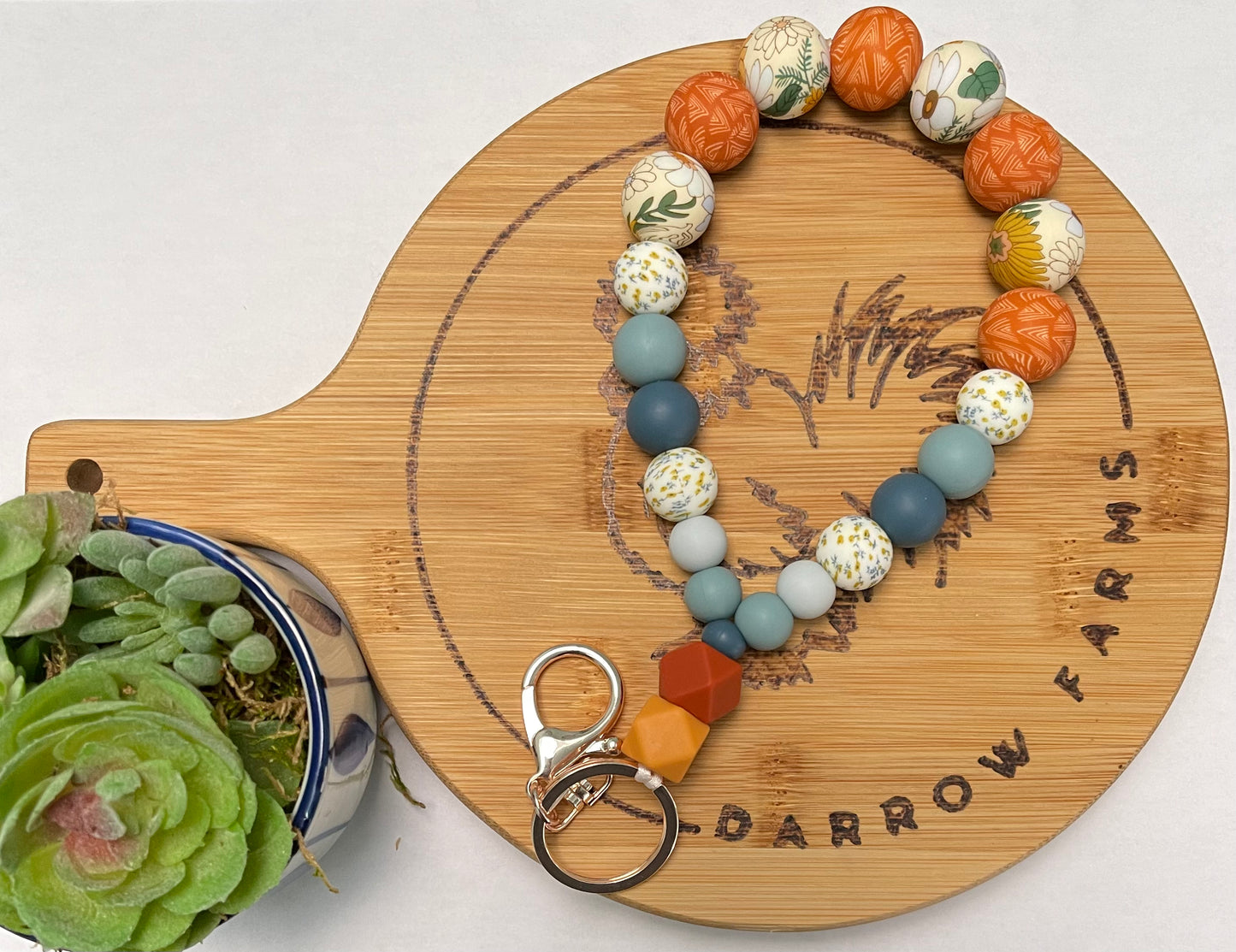 Hexagon Teardrop Wristlet Keychain