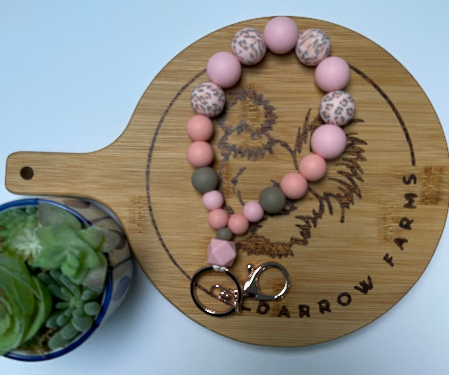 Hexagon Teardrop Wristlet Keychain